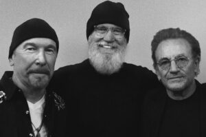 Bono, the Edge and Dave Letterman